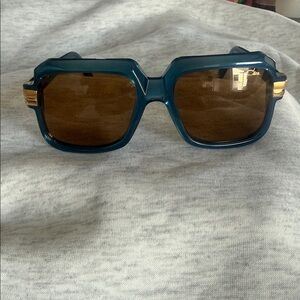 Cazal Blue Sunglasses with Gold Accents